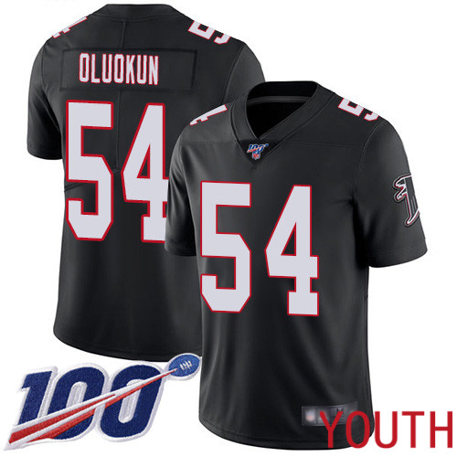 Atlanta Falcons Limited Black Youth Foye Oluokun Alternate Jersey NFL Football #54 100th Season Vapor Untouchable